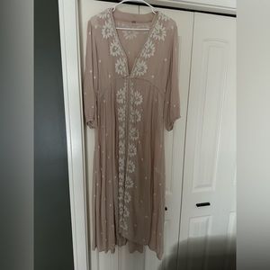 Free People Embroidered Fable Midi Dress